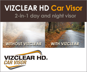 VIZCLEAR HD Car Visor - 2-in-1 day and night visor